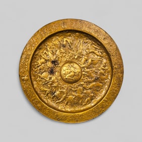 Gilt Bronze Battle of the Amazons Wall Plaque