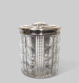 Goodnow Jenks Boston Large Cut Sterling Tiffany & Co. Sterling Glass Humidor