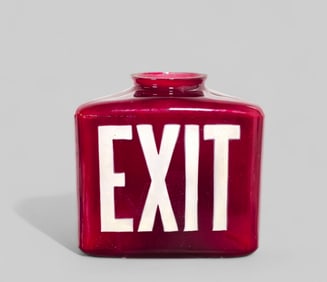 Antique 1920's Ruby Red Exit Globe