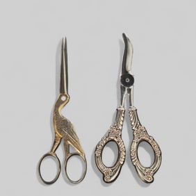 Italian Sterling Floral Handle Grape Shears, #13350 Plus