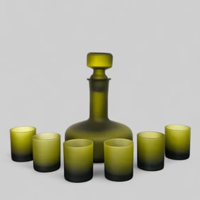 MCM Avocado Green Decanter Set