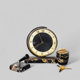 Urgos Art Deco Clock Desk Set