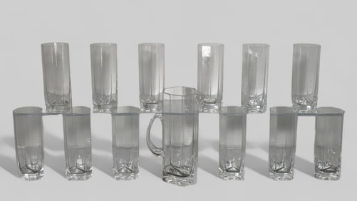 Ken Benson Iitala Martini Pitcher & Hi Ball Glasses