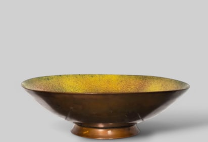 Rare Erik Magnusson Enamel Over Copper Bowl