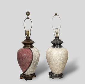 Marc Ward Raku Pottery Table Lamps