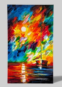 Leonid Afremov (1955-2019) (Russia) Giclee on Canvas "Rainbow Sky"