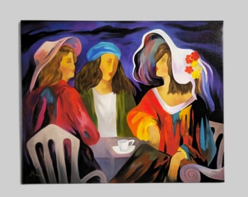 Ara "Arbe" Berberyan (B. 1958) (Russia) Giclee on Canvas "Girls Night Out"