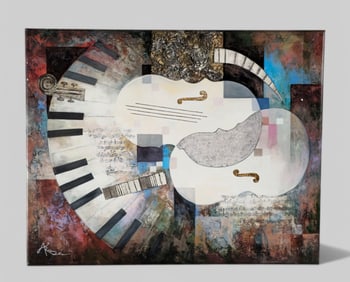 Ara "Arbe" Berberyan (B. 1958) (Russia) Giclee on Canvas "Violin Construction"