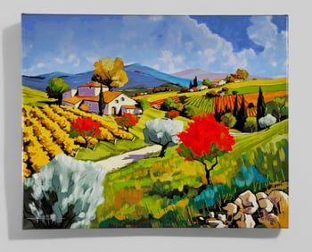 Jean "Joanny" Tierant (B. 1931) (France) Giclee on Canvas "Pear Trees in the Fall"