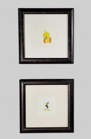 Framed Warner Brothers Limited Edition Etchings "Daffy Duck" & "Tweety Bird"