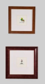 Framed Warner Brothers Limited Edition Etchings "Marvin the Martian" & "Slyvester"