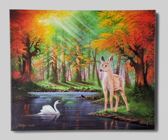 Jon Rattenbury (B. 1966) (England)  Giclee on Canvas "When We First Met"