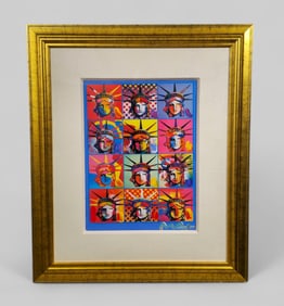 Peter Max (B. 1937) (Germany/USA) Mixed Media with Acrylic & Color Lithography on Paper "Liberty & J