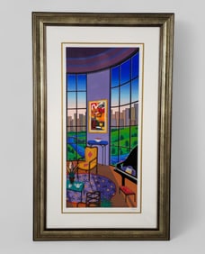 Fanch Ledan (B. 1949) (France) Serio lithograph on Woven Paper "Salon Rotonde"