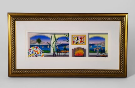Fanch Ledan (B. 1949) (France) Serigraph on Woven Paper "Interior with Leger"