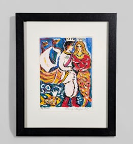 Zamy Steynovitz (1951 - 2000) (Poland) Serigraph on Paper "King and the Mermaid"
