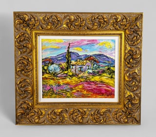 Duaiv (B. 1952) (France) Giclee with Embellishment on Canvas "Van Gogh a Arles"