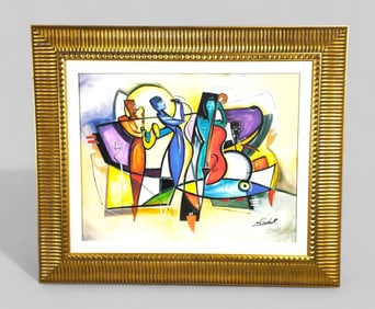 Alfred Gockel (B. 1952) (Germany) Giclee on Canvas "Las Olas Blues III"