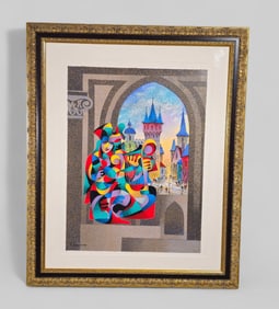Anatole Krasnyansky (B. 1930) (Ukraine) Serigraph on Woven Paper "Winter's Song"