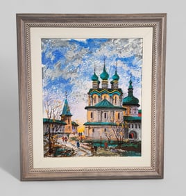 Anatole Krasnyansky (B. 1930) (Ukraine) Giclee On Canvas "Autumn"