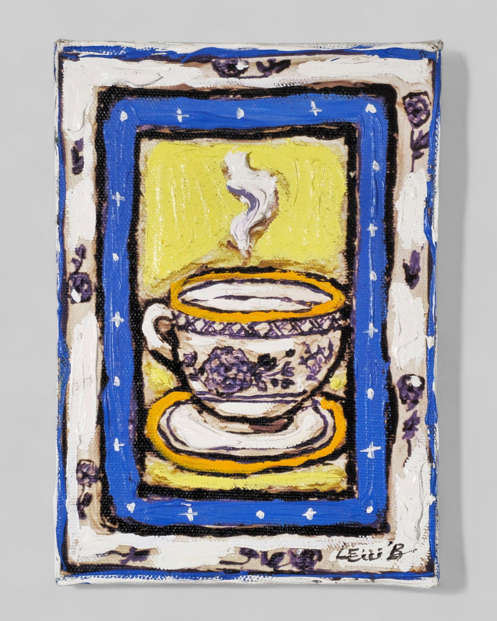 Leslie Lew (B.1953) (New York) Acrylic on Canvas "Wedgewood Cup #1" (1 of 8)