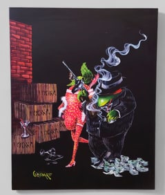 Michael Godard (B. 1958) (USA) Giclee on Canvas "Ollie Capone"