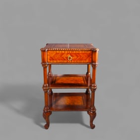 Maitland Smith Mahogany Inlaid Stand