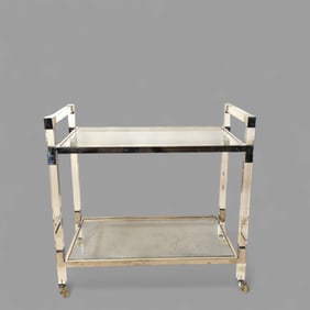Frontgate Lucite & Chrome Serving Cart