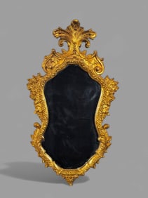 19th Century French Louis XV Carved Gilt Mirror