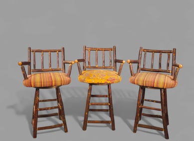 Old Hickory Furniture Swivel Bar Stools