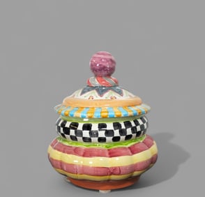 1995 MacKenzie Child's Picadilly Victoria & Richard Cannister Cookie Jar