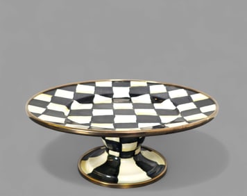 MacKenzie Child's Courtly Check Pedestal Platter