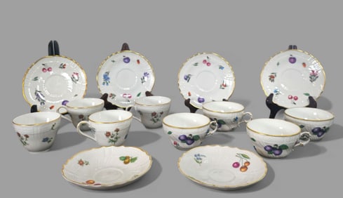 Richard Ginor "Perugia Fruit" Pattern Cups & Saucers