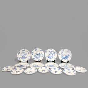 French Hand Painted Porcelain Animal Plates