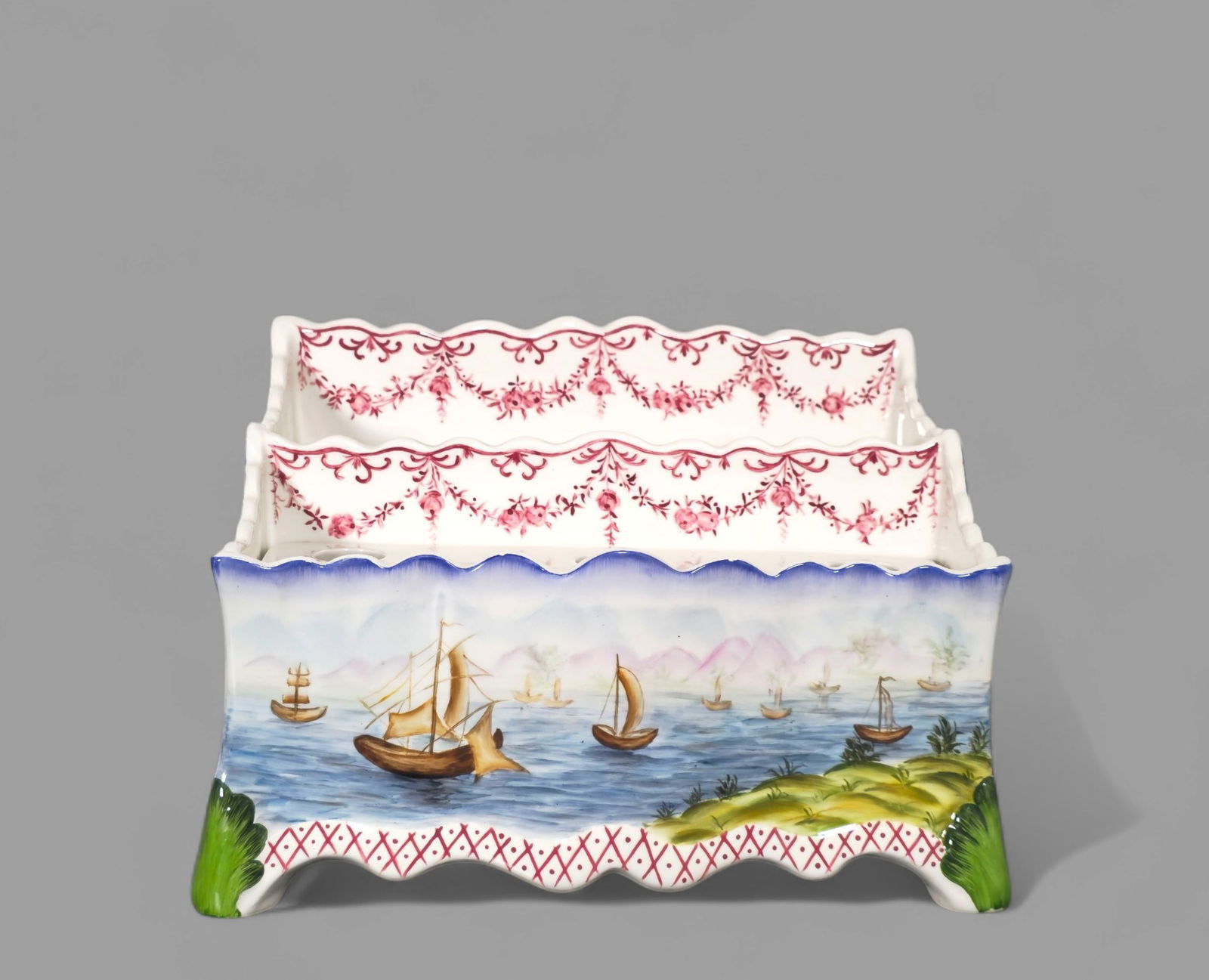 Chinese Export Style Porcelain Flower Frog (1 of 11)