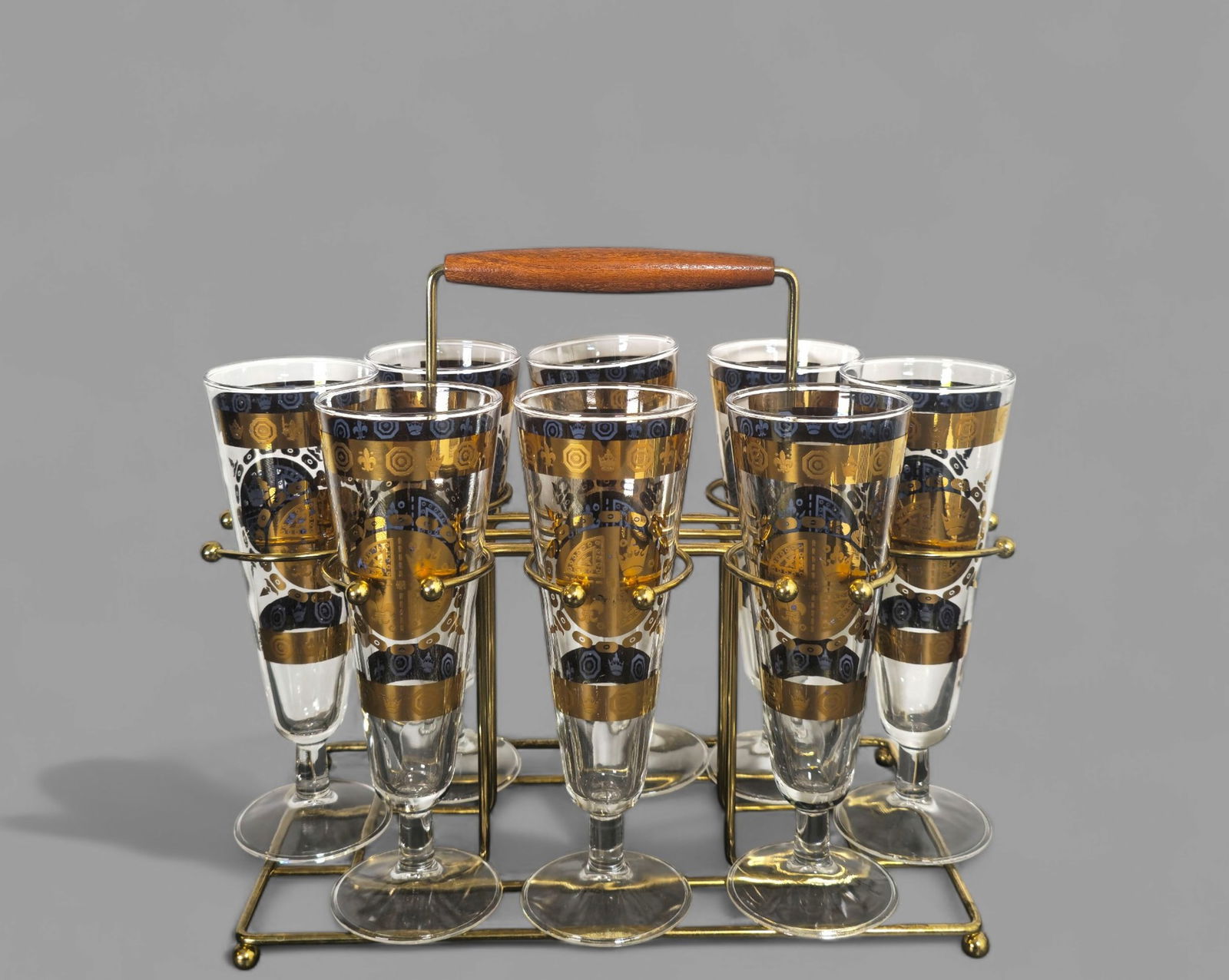 MCM Culver Coronet Pilsner Glasses Barware Set (1 of 8)