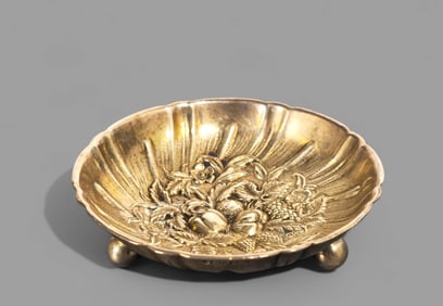 Kirk & Son Sterling Berry Repousse Footed Salt