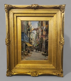 H. Palermo (20th Century) Oil, Italian Street Scene