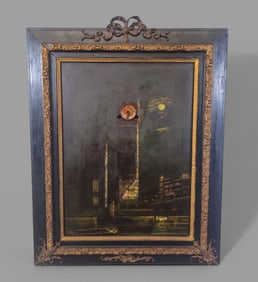 Moonlit Big Ben Picture Clock, 1896, Oil