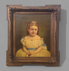 19th Century Oil Portrait of Young Girl, "Baby"