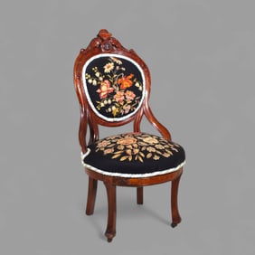 Needlepoint Victorian Accent Chair