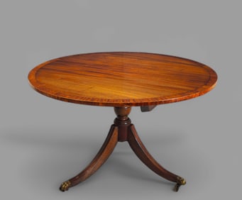 19th Century Mahogany Inlaid Tilt Center Table