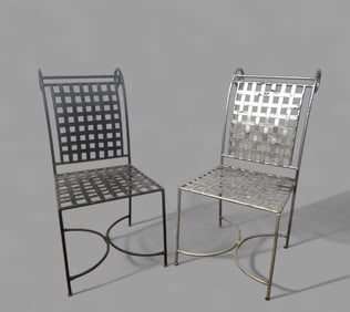 20th Century Enameled Cast Iron Garden Chairs