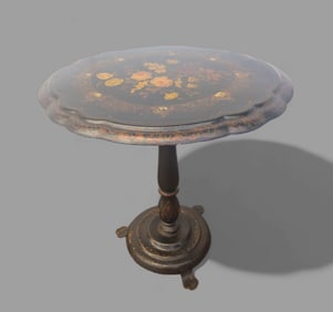 19th Century Paper Mache' MOP Tilt Table