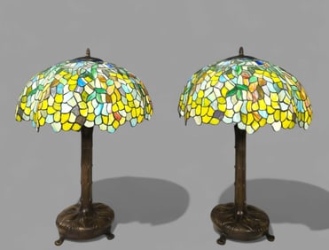 Tiffany Style Leaded Stain Glass Lamps