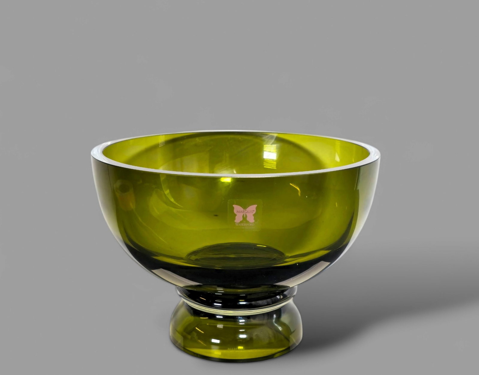 Waterford Marquis Tango Green Crystal Bowl: Waterford Marquis Tango Green Crystal Bowl. Etched manufacturer's mark to underside. 8dia x 5 1/2h