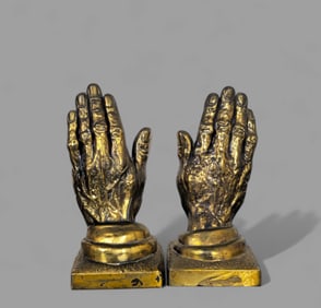 Richard Etts Brass Praying Hand Bookends