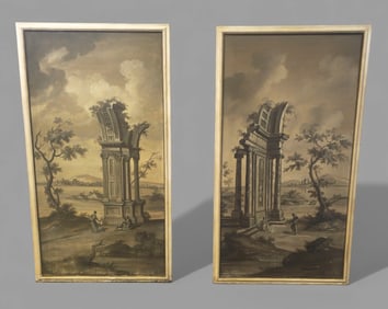 20th Century Italian Oil Painting of Figures at Ruis