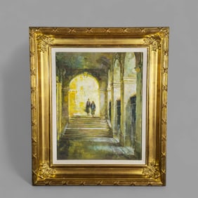 John Michael Carter (B. 1950) (KY, IL) Oil, "Passage Way" Venice