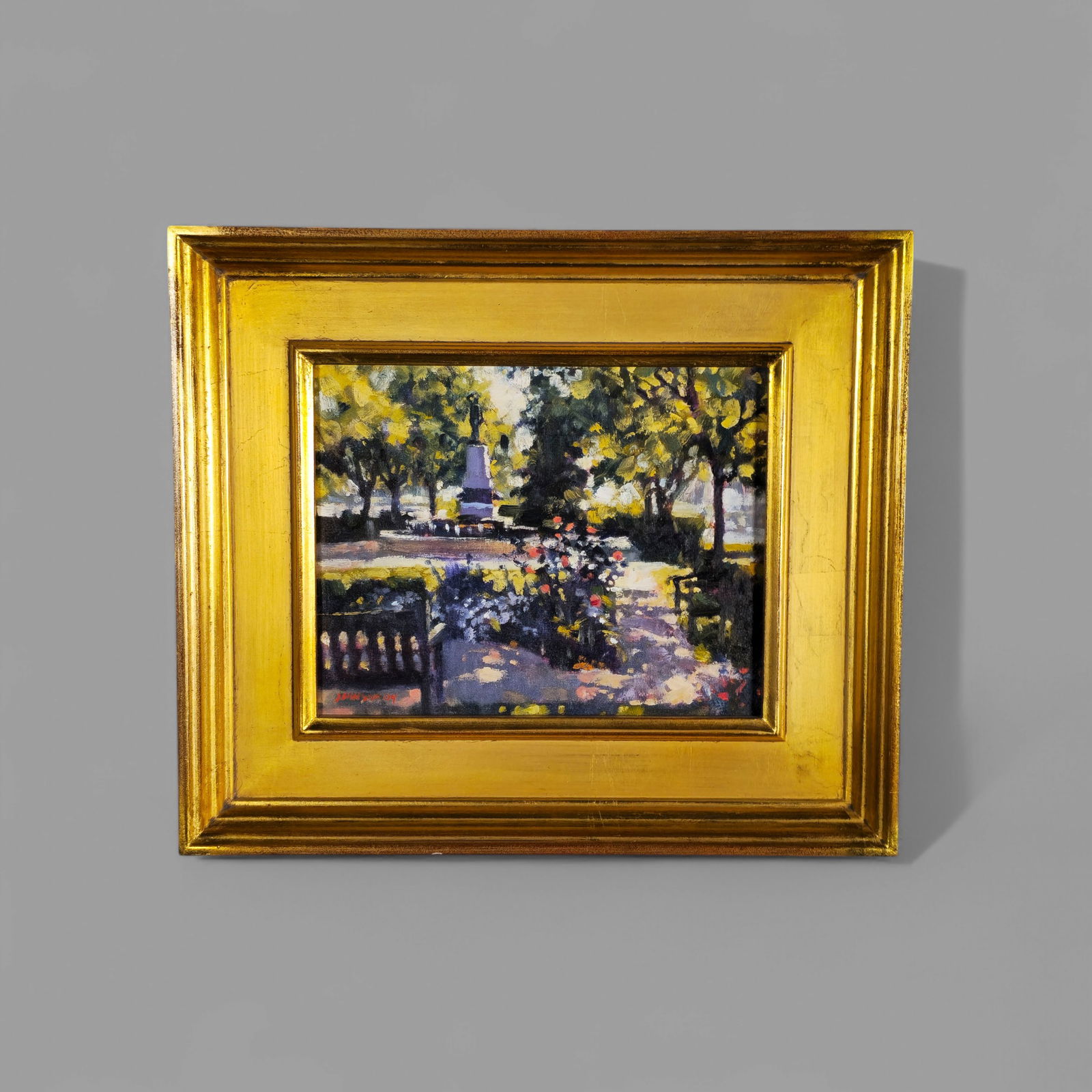 Ron Johnson (B. 1947) (N.C., Wisconsin) Oil Hyde Park Square (1 of 10)